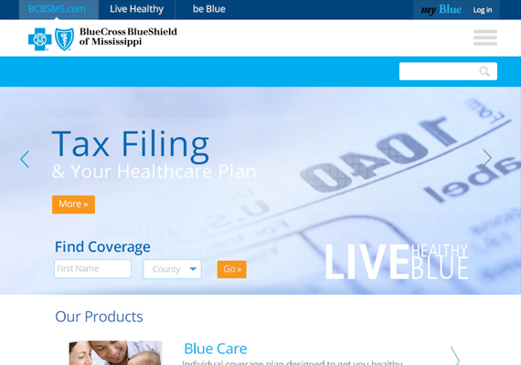 BCBS Mississipi Responsive Website.