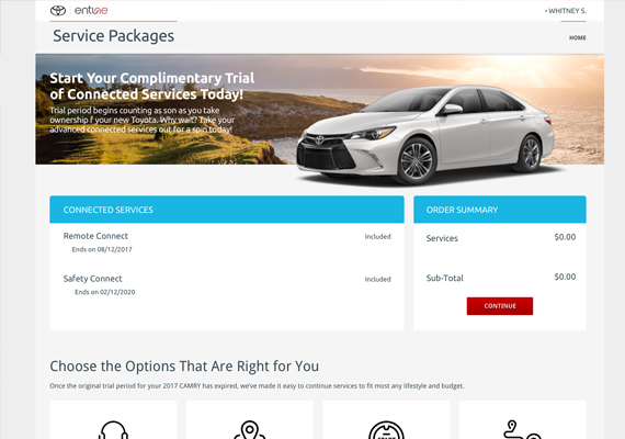 Toyota Entune Responsive and coding @Desktop